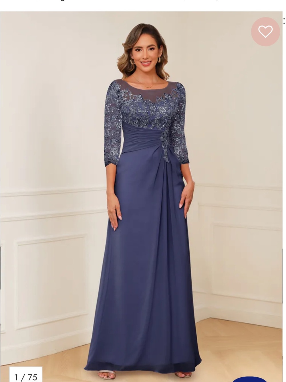 Mother of the Bride/Grandmother Dress NWT Lavevir Size 12 Stormy Blue
